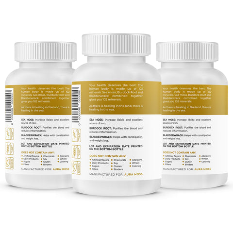 3–Bottle Sea Moss Capsules Pack