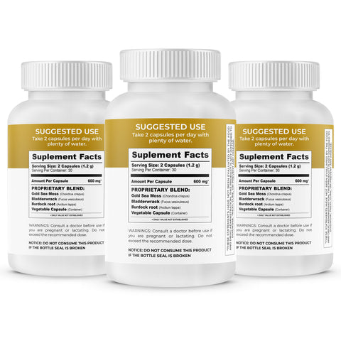 3–Bottle Sea Moss Capsules Pack