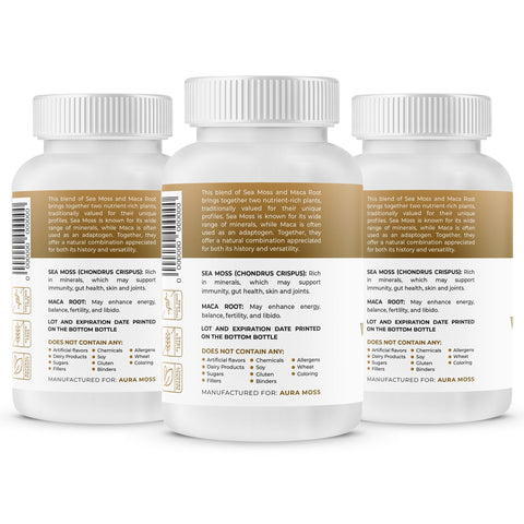 Sea Moss Maca Powder Capsules Blend Trio