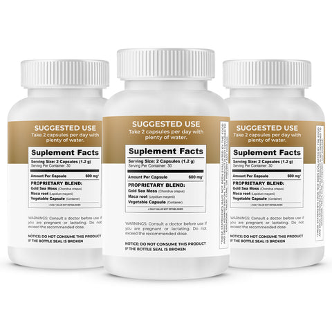 Sea Moss Maca Powder Capsules Blend Trio