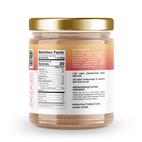 Sea Moss Premium Gel with Banana and Strawberry | 16 oz