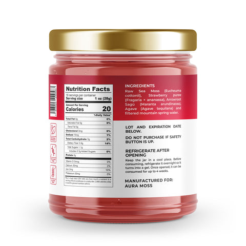 Sea Moss Premium Gel with Strawberry | 16 oz